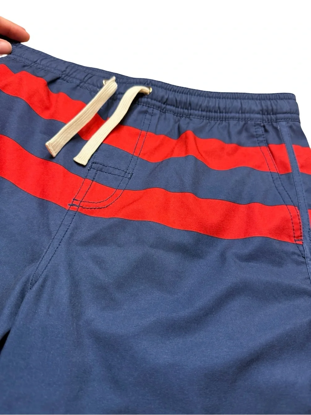 🩳 Fair Harbor Youth Swim Trunks Large Striped Lined Beach Shorts 🌊